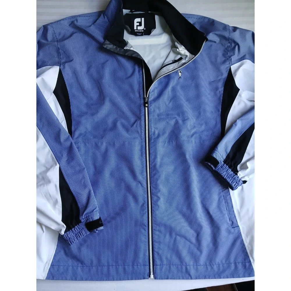 Footjoy Dryjoy Jacket Large Hydrolite Taped Seams Waterproof Golf Preppy